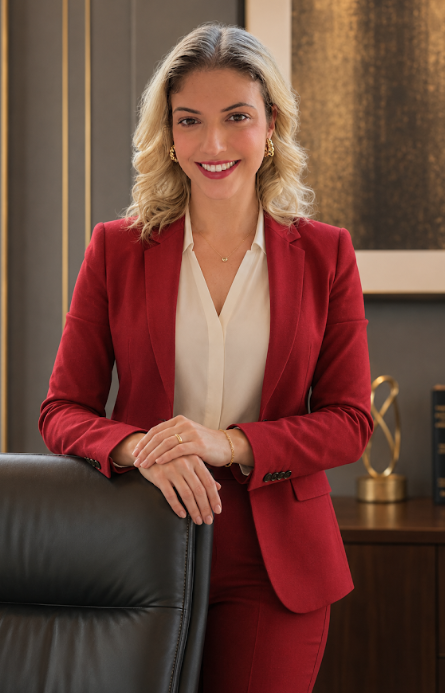 Aline Ferreira Freytag em seu escritório